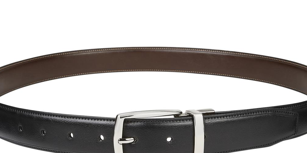 Club Room Men's Faux Leather Reversible Dress Belt Black Size Small