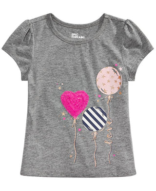 Epic Threads Little Girl's Balloons T-Shirt Gray Size 5