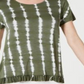 Style & Co Women's Tie Dyed Ruffle Hem Top Green Size Medium