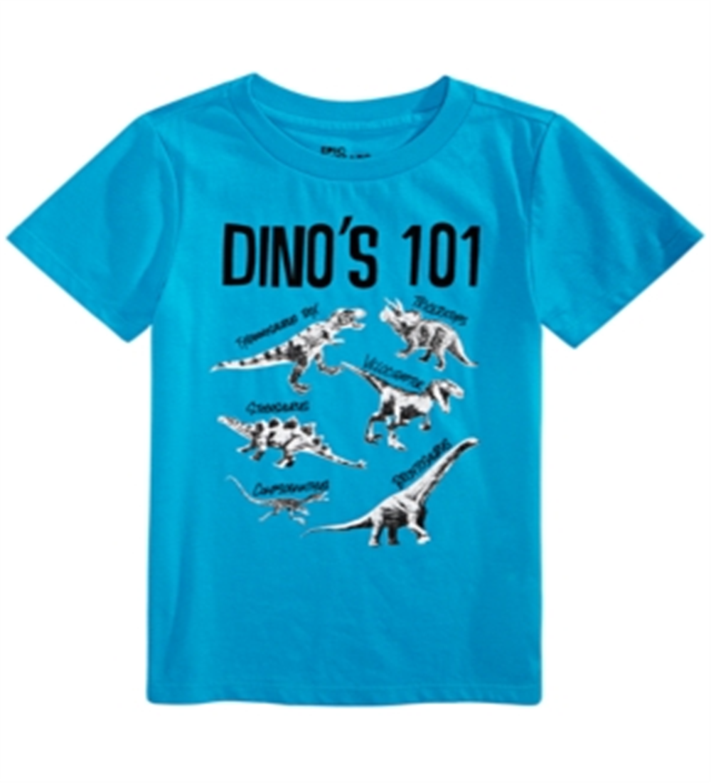 Epic Threads Toddler Boy's Dinos 101 T-Shirt Blue Size 3T