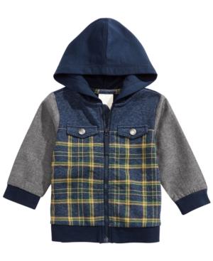 First Impressions Boy's Hooded Patchwork Jacket Various Blue Size 12MOS