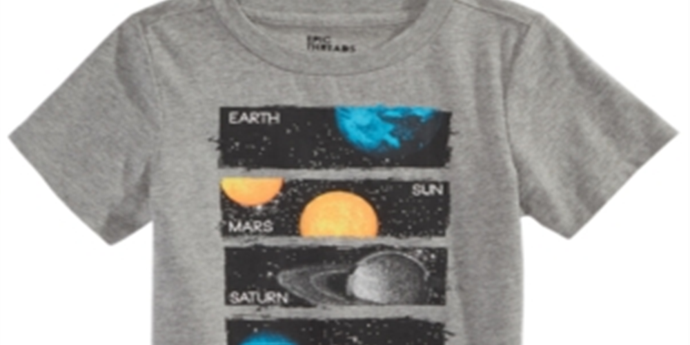 Epic Threads Toddler Boy's Planet T-Shirt Gray Size 3T