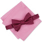 Alfani Men's Neat Pt Bow Tie Solid Pocket Square Set Silk Pink Size Regular