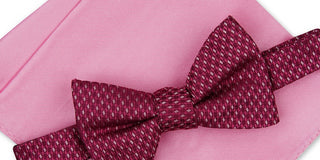 Alfani Men's Neat Pt Bow Tie Solid Pocket Square Set Silk Pink Size Regular