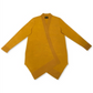 JM Collection Women's Textured Hem Cascade Front Cardigan Yellow Size Large