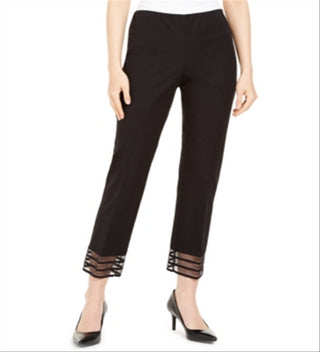 Alfani Women's Lace Hem Ankle Pants Black Size 6 Petite