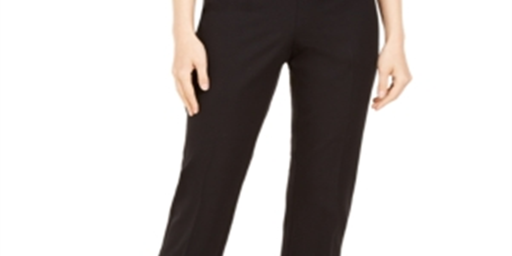 Alfani Women's Lace Hem Ankle Pants Black Size 6 Petite