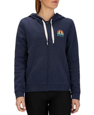 Hurley Women's Sail Away Logo Graphic Zip Hoodie -Blue Size -M