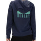 Hurley Women's Sail Away Logo Graphic Zip Hoodie -Blue Size -M