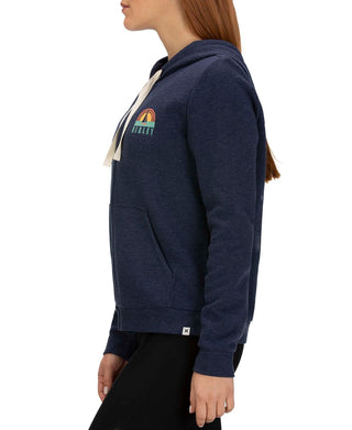 Hurley Women's Sail Away Logo Graphic Zip Hoodie -Blue Size -M
