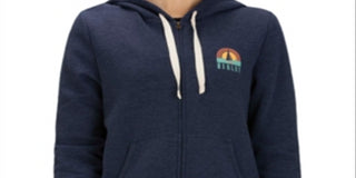 Hurley Women's Sail Away Logo Graphic Zip Hoodie -Blue Size -M