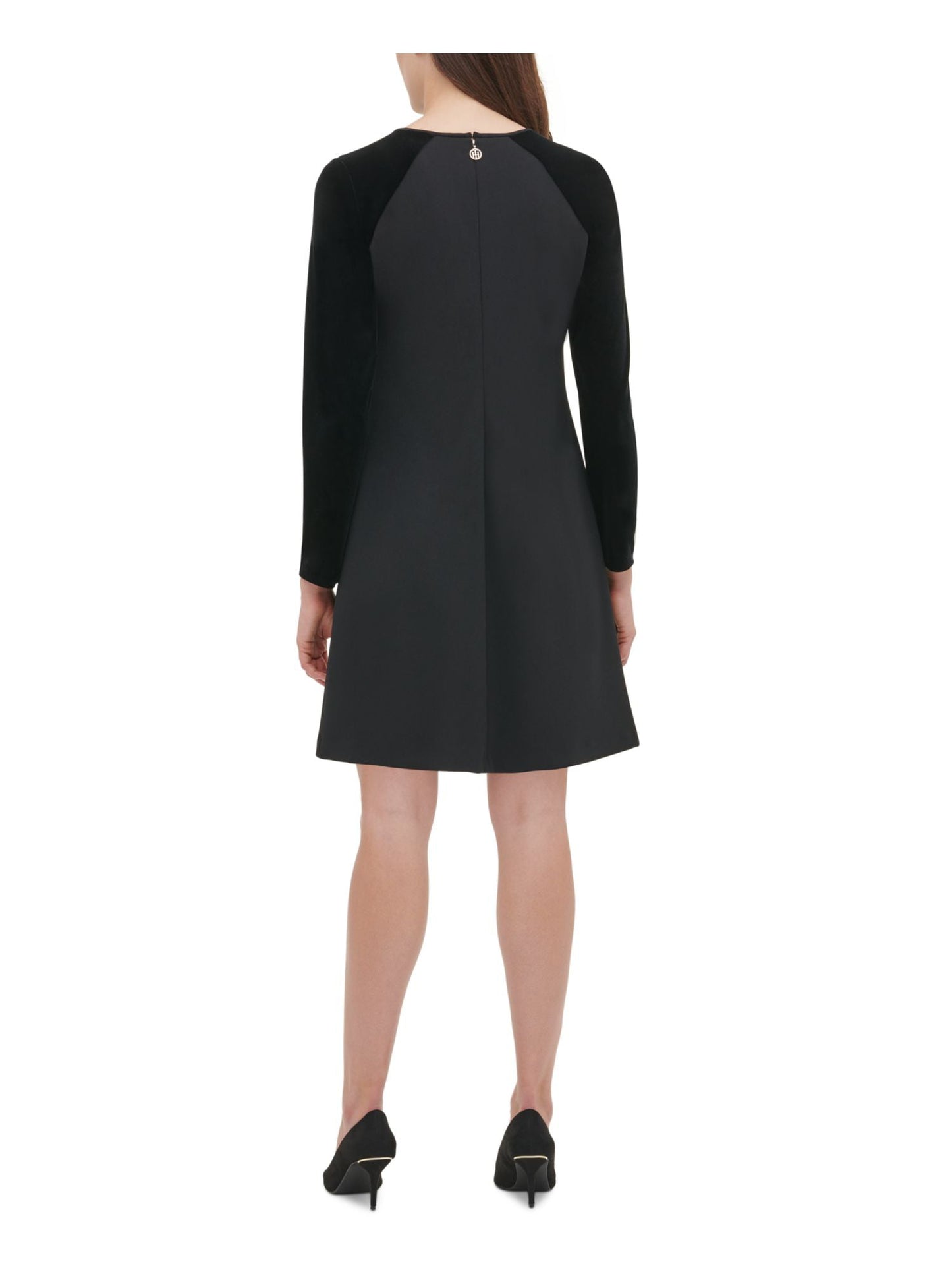 Tommy Hilfiger Women's Velvet Mini Cocktail and Party Dress Black Size 2 Petite