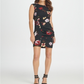 DKNY Women's Ruched Floral Print Sheath Dress Black Size12