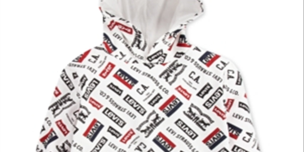 Levi's Boy's Fleece Logo Hoodie Choose White Size 6
