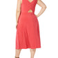 Love Squared Women's Plus Tie Waist V Neck Solid Dress Orange Size 3X
