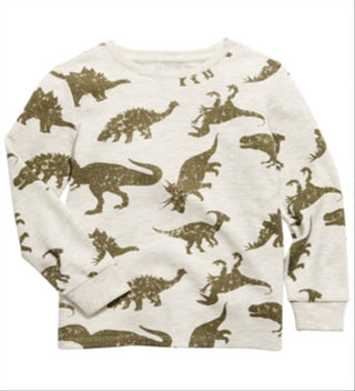 Epic Threads Little Boy's Dino Thermal T-Shirt Brown Size 7