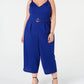 Emerald Sundae Women's Spaghetti Strap V Neck Wide Leg Evening Jumpsuit Blue Size 2X