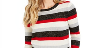 Charter Club Women's Striped Sweater Black Multi Size Petite XL