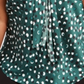 Nine West Women's Emerald Multi Dot Print Tie Neck Blouse Green Size 3X