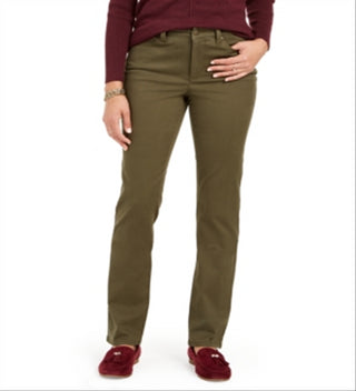 Charter Club Women's Lexington Straight Leg Jeans with tailored tops and tees Green Size 16
