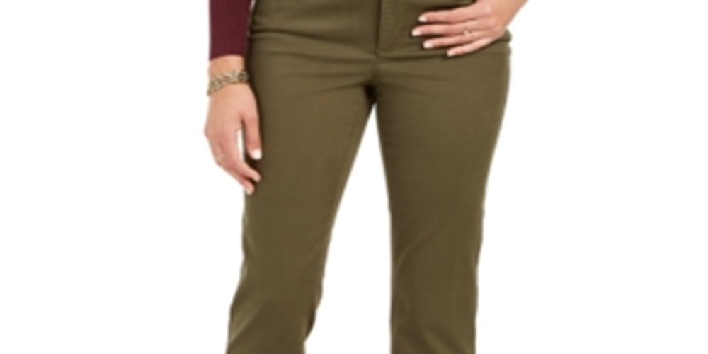 Charter Club Women's Lexington Straight Leg Jeans with tailored tops and tees Green Size 16