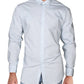 Calvin Klein Men's Logo Slim Fit Stretch Collar Dress Shirt Blue Size 17.5X34X35
