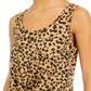Rebellious One Junior's Cheetah Print Tie Front Tank Top Brown Size Large