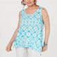 Style & Co Women's Printed Tank Top Blue Size Petite S