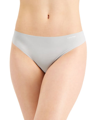 Calvin Klein Women's Invisibles Line Thong Panty Gray Size X-Small