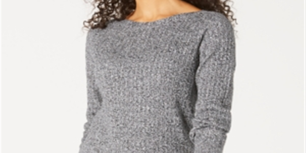 Karen Scott Women's Boat Neck Cotton Sweater Gray Size X-Small