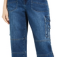 INC International Concepts Women's Cargo Ankle Jogger Jeans Blue Size 2