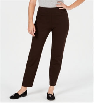 Charter Club Women's Pull on Ponte Knit Pants Brown Size 16X3