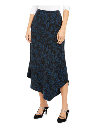 Alfani Women's Patterned MIDI Shift Skirt Blue Size 6