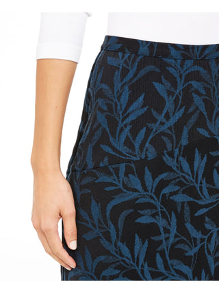 Alfani Women's Patterned MIDI Shift Skirt Blue Size 6