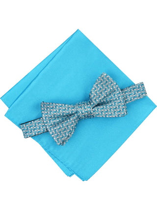 Alfani Men's Murphy Pocket Square 2 Piece Bow Tie Blue Size Regular