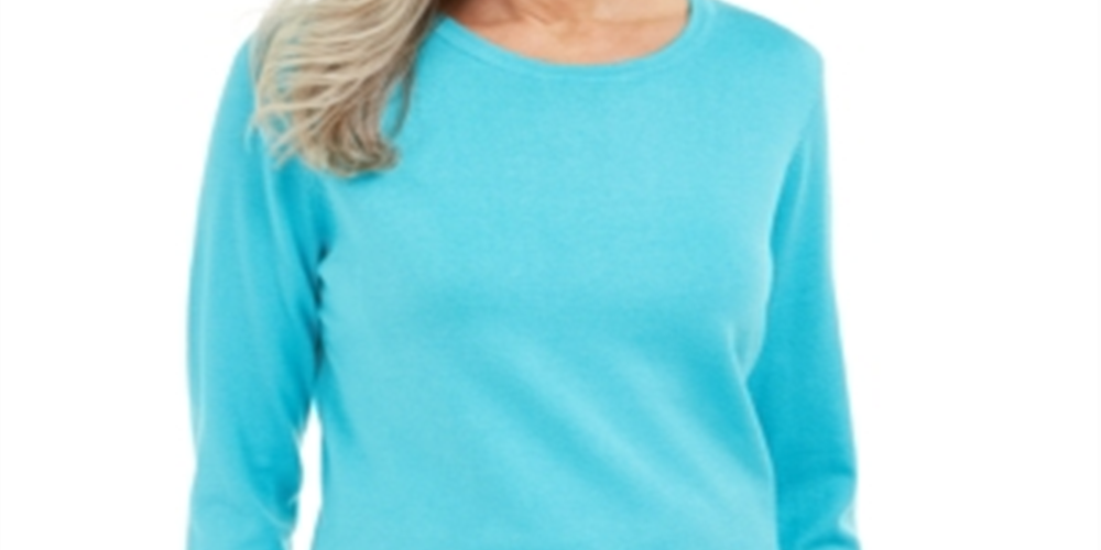 Karen Scott Women's Colorblocked Top Blue Size Petite XL