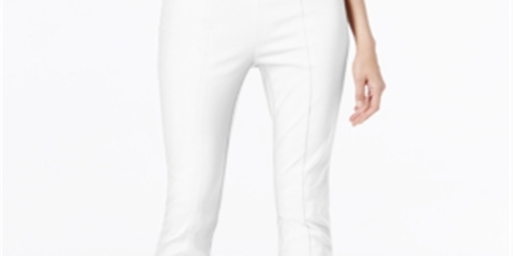 Alfani Women's Pull on Skinny Ankle Pants White Size 14 Petite