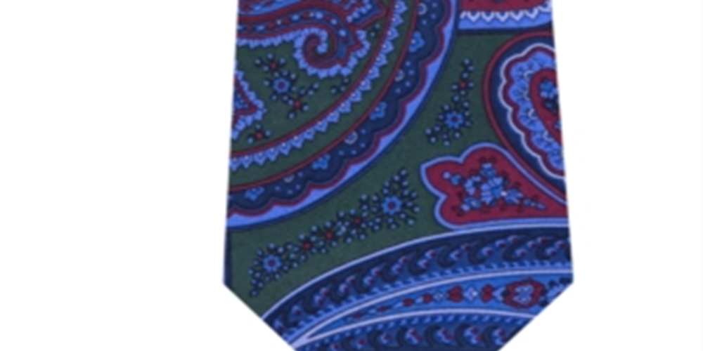 Tommy Hilfiger Men's Paisley Silk Classic Neck Tie Green Size Regular
