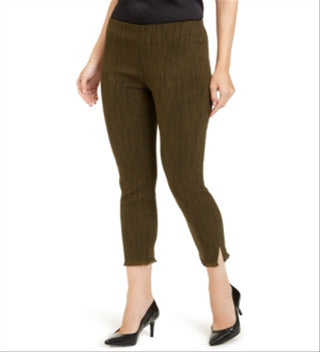 Alfani Women's Fringe Hem Ankle Pants Green Size 0P