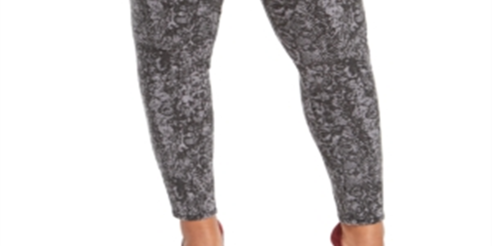Style & Co Women's Pull on Snakeskin Print Pants Gray Size 14W