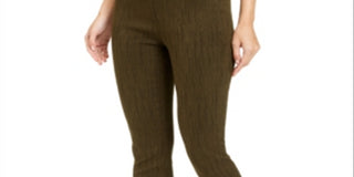 Alfani Women's Fringe Hem Ankle Pants Green Size -4P