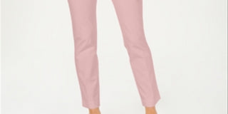 Charter Club Women's Newport Tummy Control Slim Fit Pants Pink Size 6