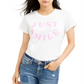 Love Tribe Junior's Just Smile T-Shirt White Size Small