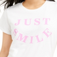 Love Tribe Junior's Just Smile T-Shirt White Size Small