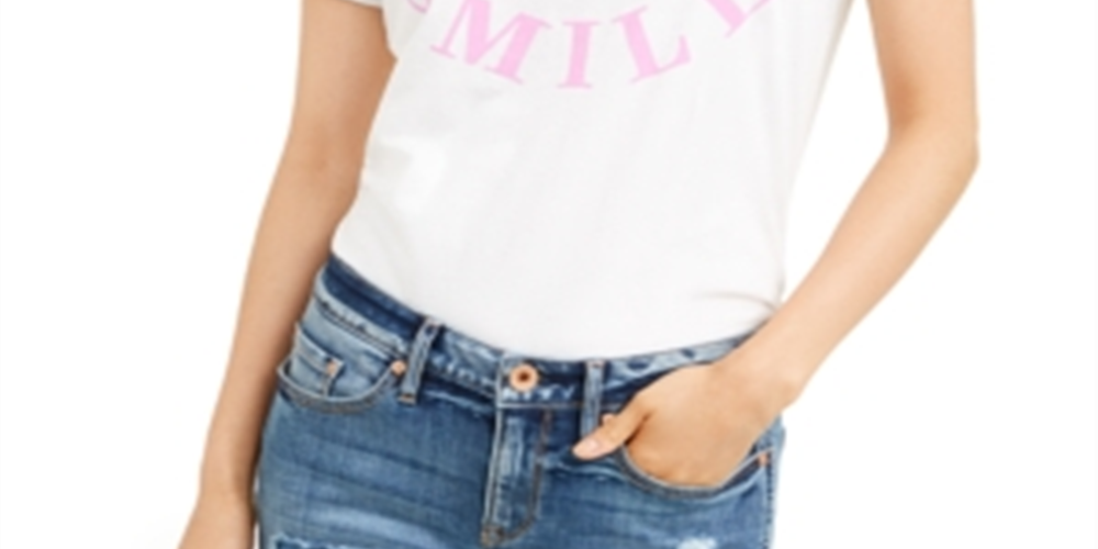 Love Tribe Junior's Just Smile T-Shirt White Size Small