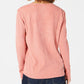 Style & Co Women'sThermal Waffle Texture Long Sleeve Split Top Pink Size Large