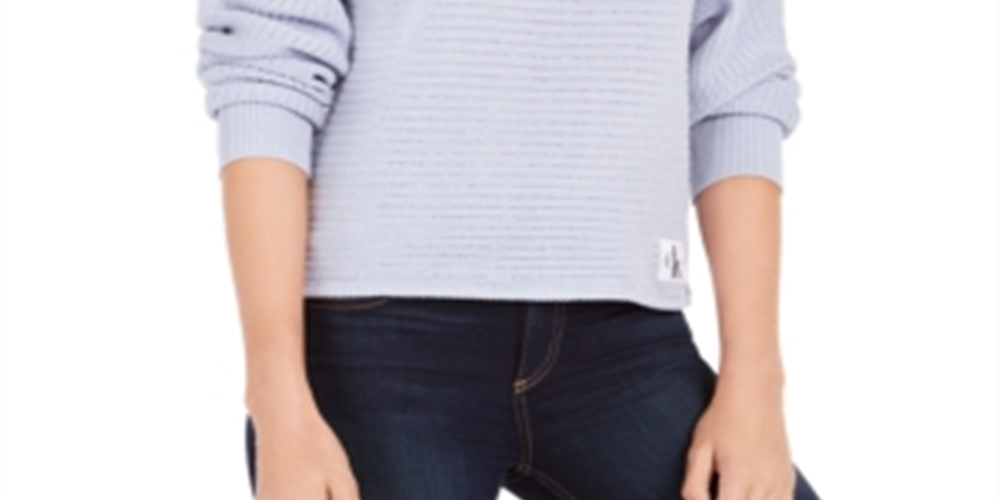 Calvin Klein Women's Cotton Sweater Blue Size Medium