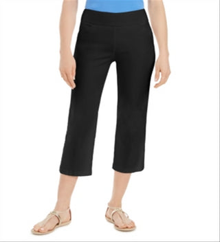Charter Club Women's Pull on Crop Pants Black Size 10