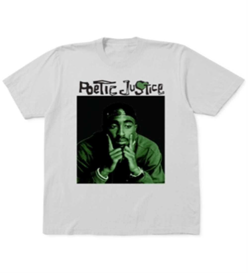 Merch Traffic Men's Tupac Poetic Justice Graphic T-Shirt White Size Large