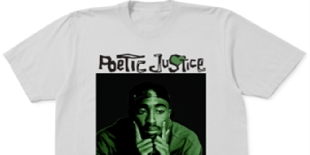 Merch Traffic Men's Tupac Poetic Justice Graphic T-Shirt White Size Large